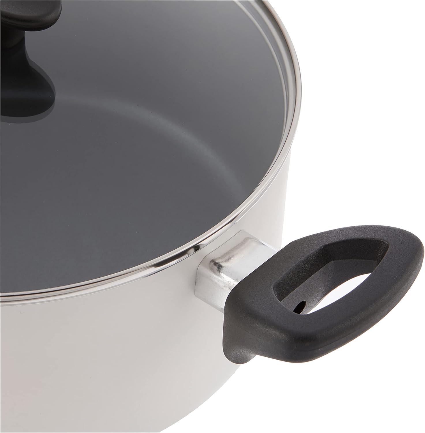 image:imagebella Cookware Set 12 Piece Pots and Pans with Utensils Nonstick PFOA Free Scratch Resistant Cooking Surface Compatible with All Stoves Nylon and Aluminum BlackCream