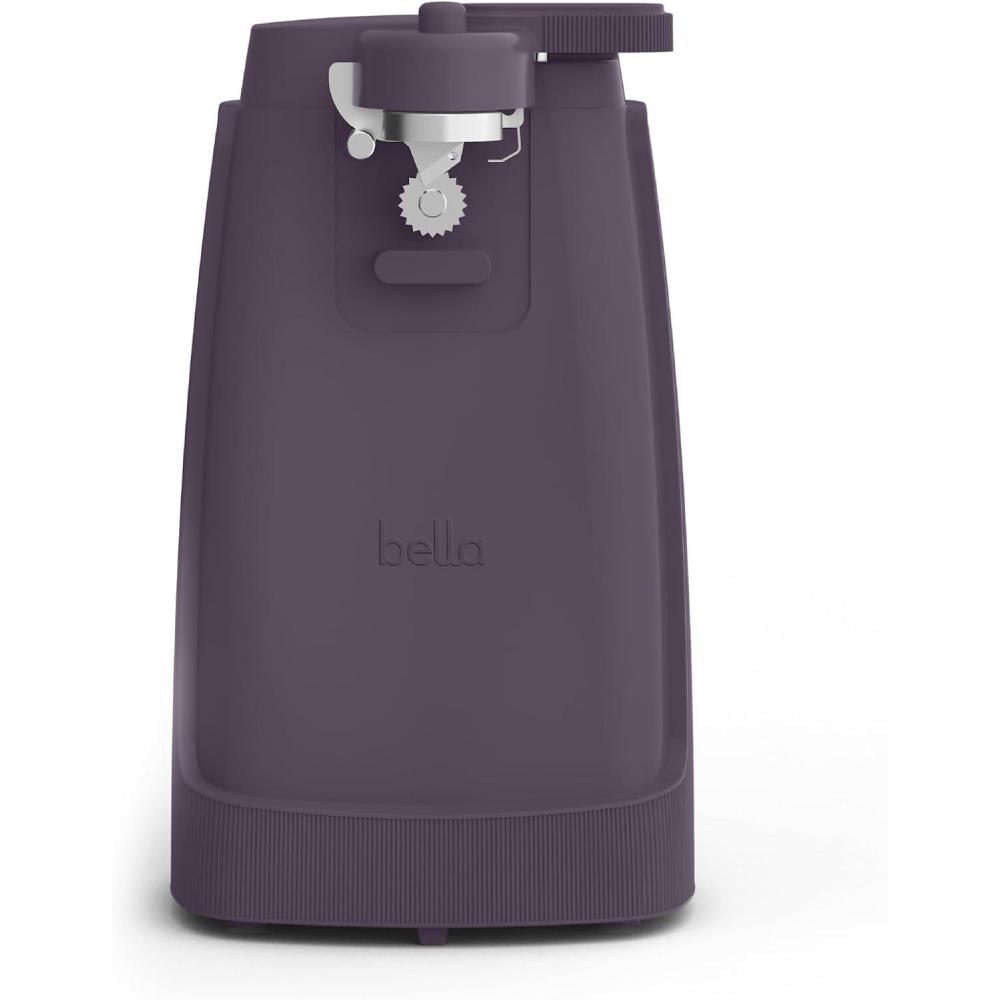 image:imagebella Automatic Can Opener Hands Free Battery Operated Cordless Stainless steel blade to open any Size Can with Magnet to Safely Remove Lid Seamless Opening Decreases Sharp Edges SlatePlum
