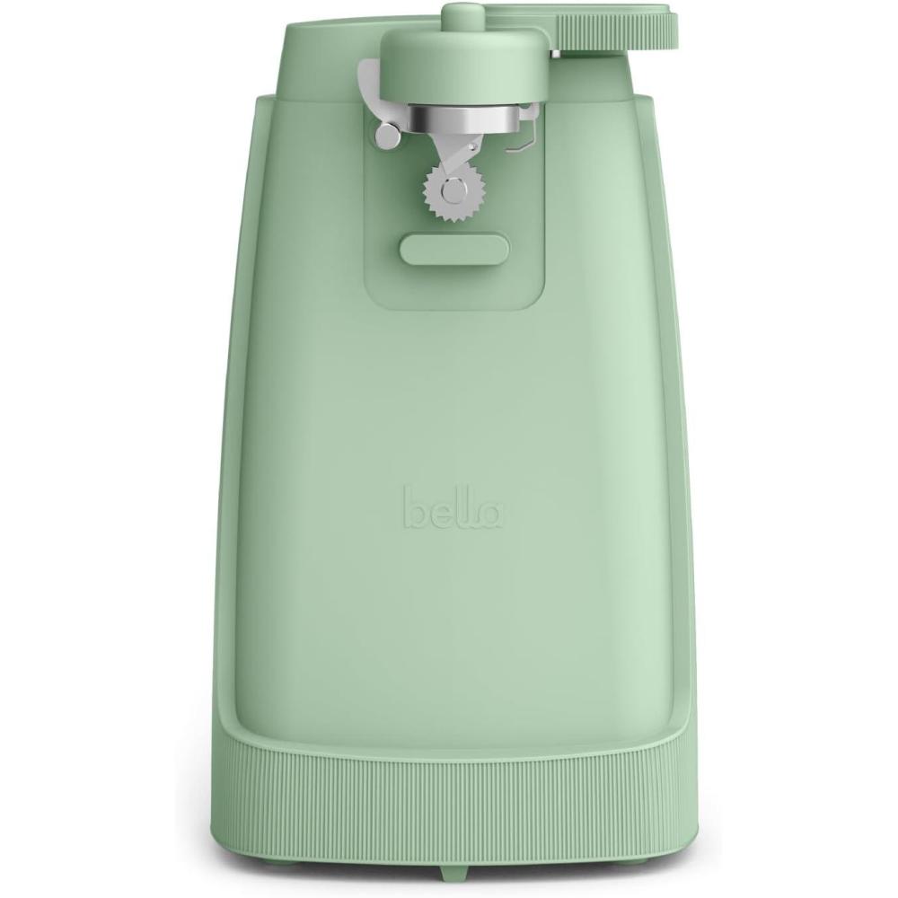 image:imagebella Automatic Can Opener Hands Free Battery Operated Cordless Stainless steel blade to open any Size Can with Magnet to Safely Remove Lid Seamless Opening Decreases Sharp Edges SlateSeaglass
