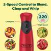 BELLA Immersion Hand Blender, Portable Mixer with Whisk Attachment – Electric Handheld Juicer, Shakes, Baby Food and Smoothie Maker, Stainless Steel, Black(Red)
