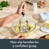 bella 2 Piece Compact Masher and Whisk Set, Fold Flat, Stainless steel and silicone, Foldable Masher, Ballon Whisk, Flat Whisk, Non-stick, Nonslip, Heat safe to 425°F, Slate(Slate)