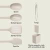 bella 7 Piece Modular Gadget Set, Grater, Pizza Cutter, Ice Cream Scoop, Peeler, Shears, Bottle Opener, Crock with removable divider, Dishwasher Safe, Slate(Oatmilk)