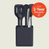bella 7 Piece Modular Gadget Set, Grater, Pizza Cutter, Ice Cream Scoop, Peeler, Shears, Bottle Opener, Crock with removable divider, Dishwasher Safe, Slate(Slate)
