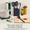 bella 7 Piece Modular Gadget Set, Grater, Pizza Cutter, Ice Cream Scoop, Peeler, Shears, Bottle Opener, Crock with removable divider, Dishwasher Safe, Slate(Slate)