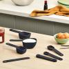 bella 9 Piece Nested Measuring Cups & Spoons Set, Stackable, 4 Cups, 4 spoons, 1 Leveler, Non-slip handles, Kitchen Cooking Baking Measuring Set, BPA Free, Dishwasher Safe, Oatmilk(Slate)