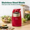 bella Automatic Can Opener​, Hands Free, Battery Operated, Cordless, Stainless steel blade to open any Size Can with Magnet to Safely Remove Lid, Seamless Opening Decreases Sharp Edges, Slate(Red)