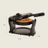 bella Classic Rotating Belgian Waffle Maker with Nonstick Plates, Removable Drip Tray, Adjustable Browning Control and Cool Touch Handles, Stainless Steel(Black)