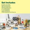 bella Cookware Set, 12 Piece Pots and Pans with Utensils, Nonstick PFOA Free Scratch Resistant Cooking Surface Compatible with All Stoves, Nylon and Aluminum, Black(White)