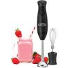 BELLA Immersion Hand Blender, Portable Mixer with Whisk Attachment – Electric Handheld Juicer, Shakes, Baby Food and Smoothie Maker, Stainless Steel, Black(Black)