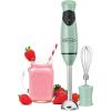 BELLA Immersion Hand Blender, Portable Mixer with Whisk Attachment – Electric Handheld Juicer, Shakes, Baby Food and Smoothie Maker, Stainless Steel, Black(Sage)