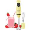 BELLA Immersion Hand Blender, Portable Mixer with Whisk Attachment – Electric Handheld Juicer, Shakes, Baby Food and Smoothie Maker, Stainless Steel, Black(Yellow)