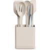 bella 7 Piece Modular Gadget Set, Grater, Pizza Cutter, Ice Cream Scoop, Peeler, Shears, Bottle Opener, Crock with removable divider, Dishwasher Safe, Slate(Oatmilk)