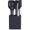 bella 7 Piece Modular Gadget Set, Grater, Pizza Cutter, Ice Cream Scoop, Peeler, Shears, Bottle Opener, Crock with removable divider, Dishwasher Safe, Slate(Slate)