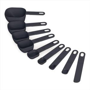 bella 9 Piece Nested Measuring Cups & Spoons Set, Stackable, 4 Cups, 4 spoons, 1 Leveler, Non-slip handles, Kitchen Cooking Baking Measuring Set, BPA Free, Dishwasher Safe, Oatmilk(Slate)