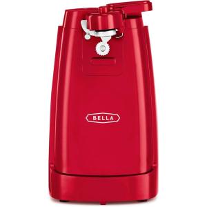 bella Automatic Can Opener​, Hands Free, Battery Operated, Cordless, Stainless steel blade to open any Size Can with Magnet to Safely Remove Lid, Seamless Opening Decreases Sharp Edges, Slate(Red)