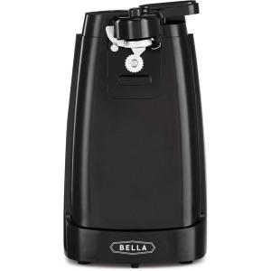 bella Automatic Can Opener​, Hands Free, Battery Operated, Cordless, Stainless steel blade to open any Size Can with Magnet to Safely Remove Lid, Seamless Opening Decreases Sharp Edges, Slate(Black)