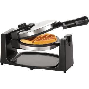bella Classic Rotating Belgian Waffle Maker with Nonstick Plates, Removable Drip Tray, Adjustable Browning Control and Cool Touch Handles, Stainless Steel(Polished Stainless Steel)